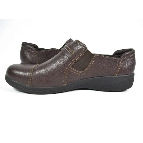 Clarks Cheyn Madi Brown Leather Slip On Shoes Size 9M - Picture 5 of 8